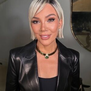 classic genuine black leather blazer-style jacket